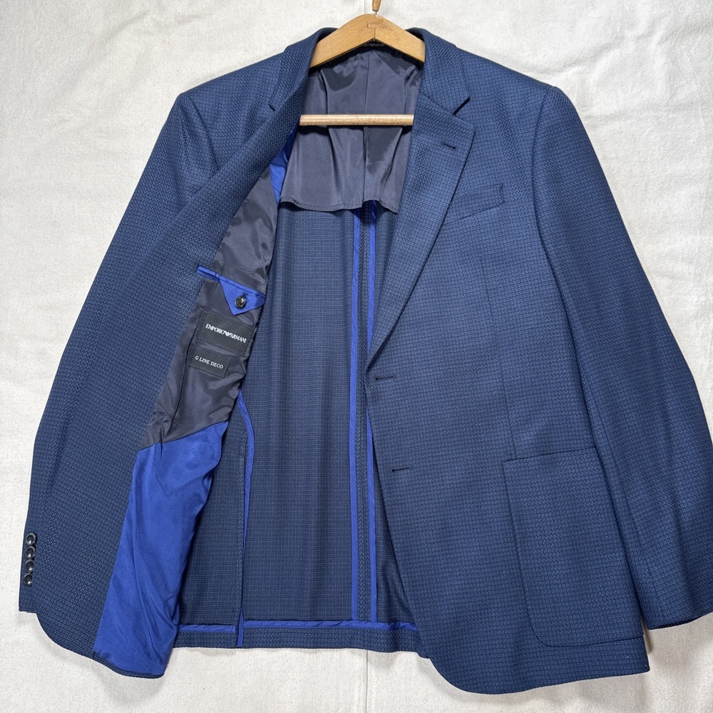 ARMANI Emporio G-Line Deco Blazer Royal Blue EU 56 US 46 Regular